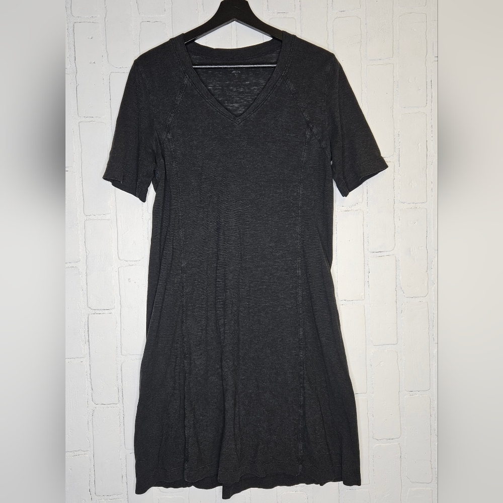 Eileen Fisher Vneck Hemp Short Sleeve Mini Dress